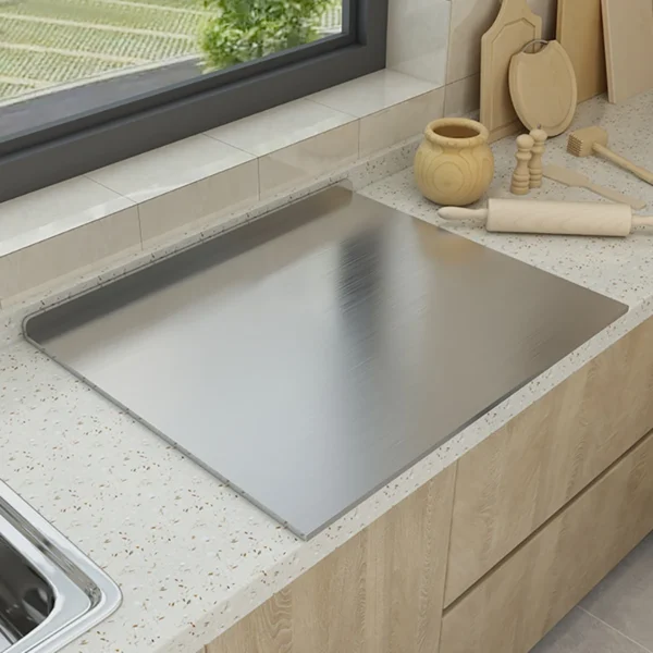 L-shaped folding chopping board stainless steel double-sided chopping board kitchen household fruit cutting and kneading panel 4