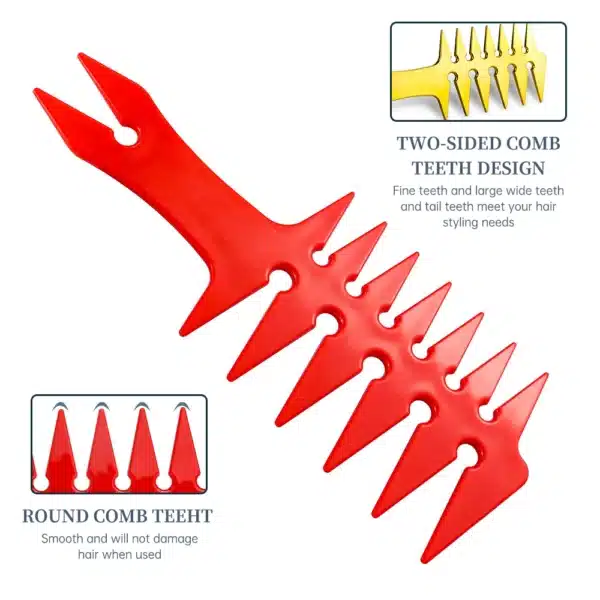 Men Oil Head Comb Hairdresser Haircut Wide Tooth Fork Comb Two-side Tooth Design Detangling Comb Salon Barber Hairdressing Tools 4