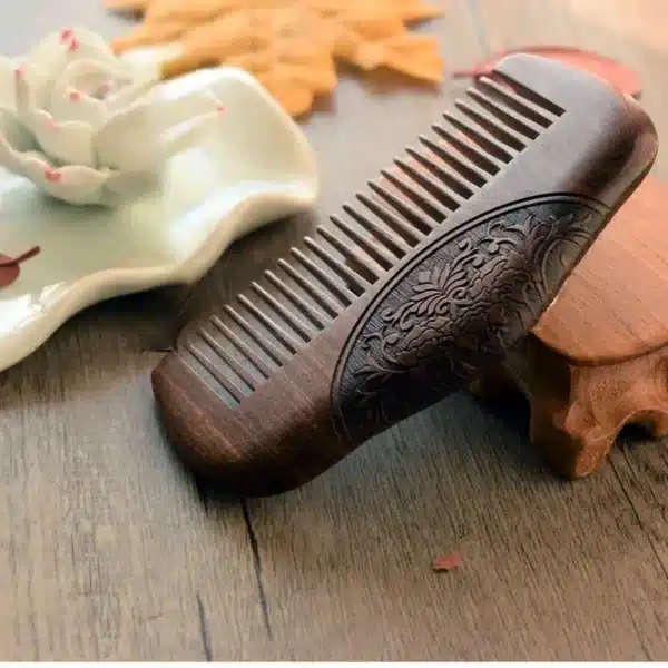 Pocket Wooden Comb Natural Black Gold Sandalwood Super Narrow Tooth Wood Combs No Static Lice Beard Comb Hair Styling 4