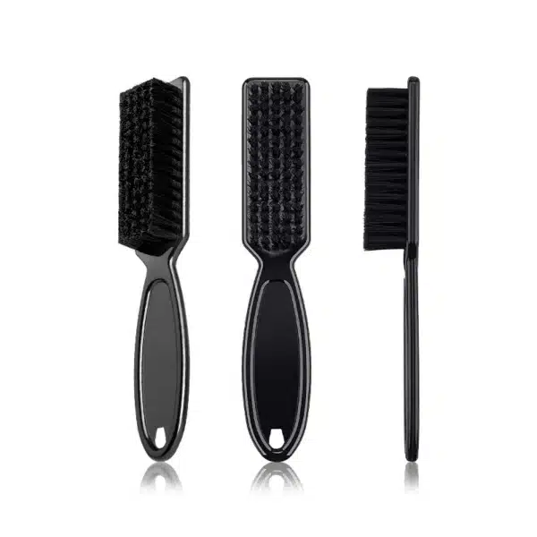 Black Small Beard Styling Brush Professional Shave Beard Brush Barber Vintage Oil Head Shape Carving Cleaning Brush 1