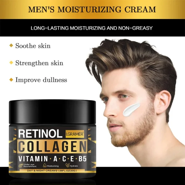 Men's Retinol Collagen Face Cream Skincare Moisturizing Brightening Hydrating Smooth Wrinkles Firming Facial Face Men Skin Care 2