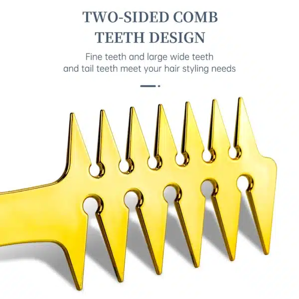 Men Oil Head Comb Hairdresser Haircut Wide Tooth Fork Comb Two-side Tooth Design Detangling Comb Salon Barber Hairdressing Tools 5