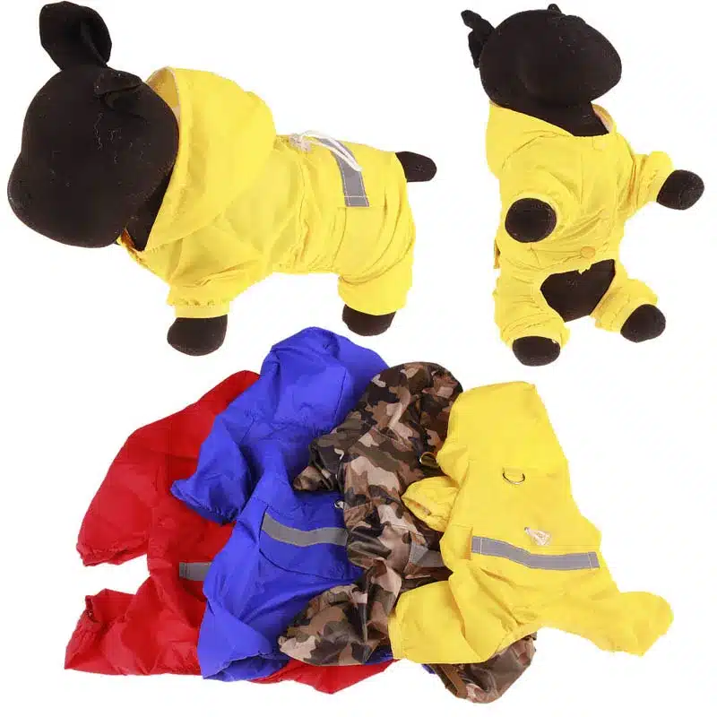 Pet Dog Rain Coat Cat Raincoat Outdoor Rainwear Hood Apparel Jumpsuit Puppy Rainy Day Casual Waterproof Jacket Pet Supplies 1