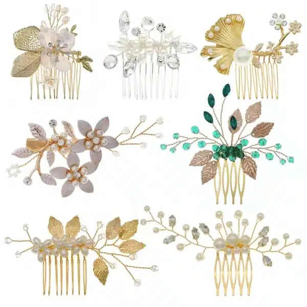 Crystal Pearl Bride Hair Comb Headwear Rhinestone Pearl Bridal Hair Clip Headbands Accessories Jewelry 1