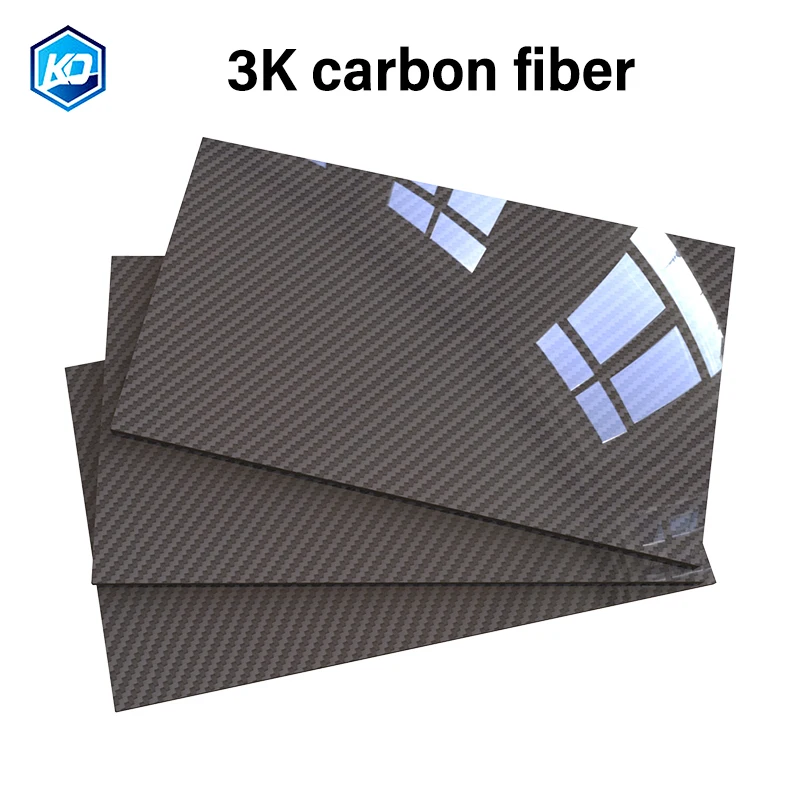 0.25-5MM 95X245mm 3K Surface Twill Matte Glossy Carbon Plate Panel Sheets High Composite Hardness Material  Carbon Fiber Board 1