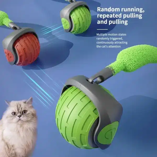 Cat Interactive Ball Rechargeable Smart Pet Electric Toy 3 Mode Automatic Rolling Ball Simulated Tail Dog Cat Training Teaser 2