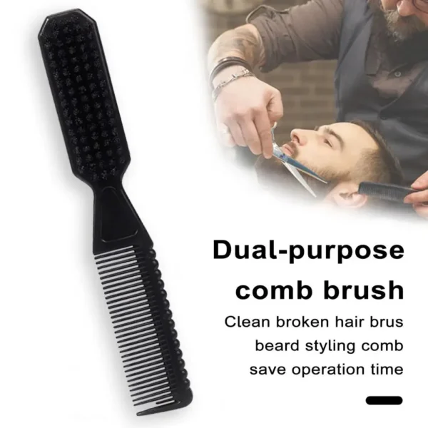 PRO Fading Brush, Barber Fade Brush, Cleaning Brush for Clippers,Beard Brush Dual-Use Hair Brush Comb Portable 3