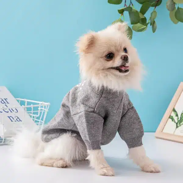 Dog Knitted Sweater Soft Warm Bulldog Autumn Winter Sweater Pet Puppy Pullover Coat Small Medium Dogs Apparel Costumes 2