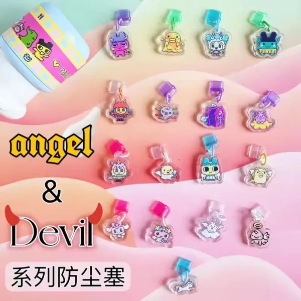 Tamagotchi Electronic Pet Type-C Acrylic Dust Plug Angel Devil Tamagotchi Uni Switch Pendant Pendant Birthday Gift 4u Pix Meets 5