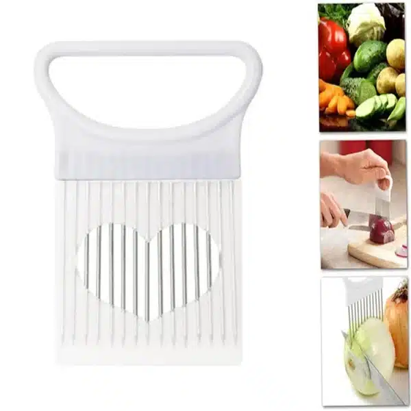 Stainless Steel Onion Holder Slicer Prongs Cutter Chopper Vegetable and Meat Cutter Holder Comb Kitchen Gadget Accessories 4