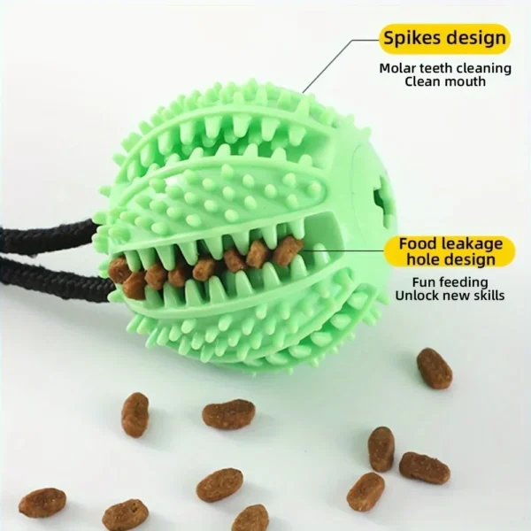 Interactive Dog Suction Cup Toy with Sound and Food Leakage - Durable Rubber Training Ball for Puzzle and Tug-of-war Play 4