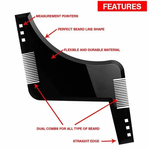 1pc Men Beard Shaping Styling Template Comb Men's Beard Combs Beard Trim Templates Mustache Stencil Edge Control Beauty Tools 5