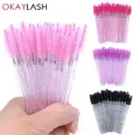 50Pcs Disposable Micro Glitter Eyelash Mascara Wands Mini Crystal Eye Lashes Brush Comb Eyebrow Spoolies Makeup Beauty Tools 1