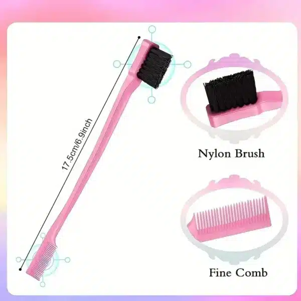 5-Piece Detangling & Styling Set: Curl Candy Bursh Curved Rat Tail Comb Edge Control Brush - Perfect for Salon-Quality Results 6