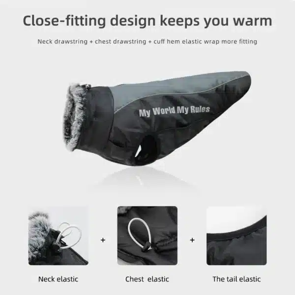 Large Dog Clothes With Harness Reflective Waterproof Dogs Jacket Padded Soft Big Dog Coat Apparel Windproof Labrador Costumes 2