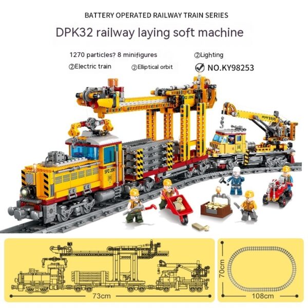 Electric Rail Train Model Children Education Small Particles Assembled Building Block Toys - Image 10