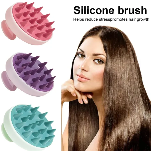Silicone Shampoo Brush Head Scalp Massage Comb Hair Washing Comb Body Massage Brush Bath Shower Brush Salon Hairdressing Tool 1