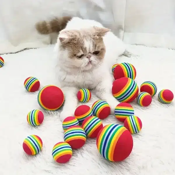 Cat Toy Balls Interactive for Indoor Cats Best Kitten Favorite Gift Soft Foam Ball Chase Quiet Playing Cats Stuff Supplie 4