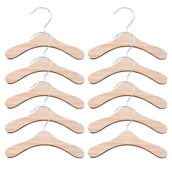 10 Pieces Wooden Pet Apparel Hangers Wooden Portable Clothes Hanger Durable Gift 1