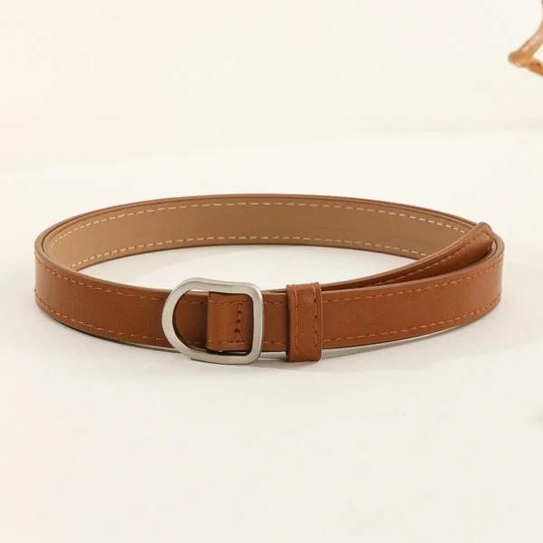 Lazy Belt Casual Simple Perforated Women'S Belt Paired With Jeans Men'S Belt Pu Leather Belt 3
