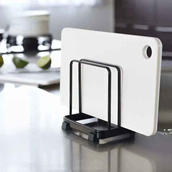 Layered Cutting Board Rack Kitchen Simple Solid Color Vertical Finishing Storage Drain Tray Dish Drying Shelf Sink Organizer 2