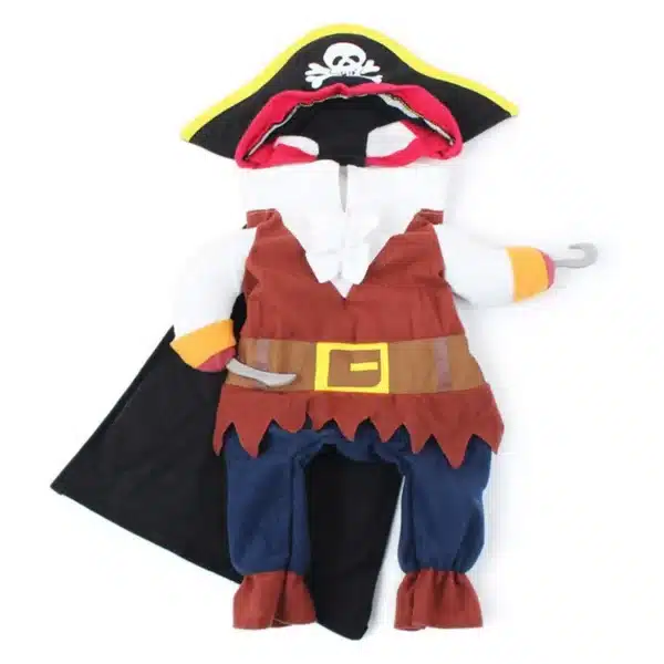 Halloween Pet Dog Clothes Cat Costume Funny Pirate Suit For Small Dogs Transformation Cosplay Apparel Puppy Standing Dress Up 2