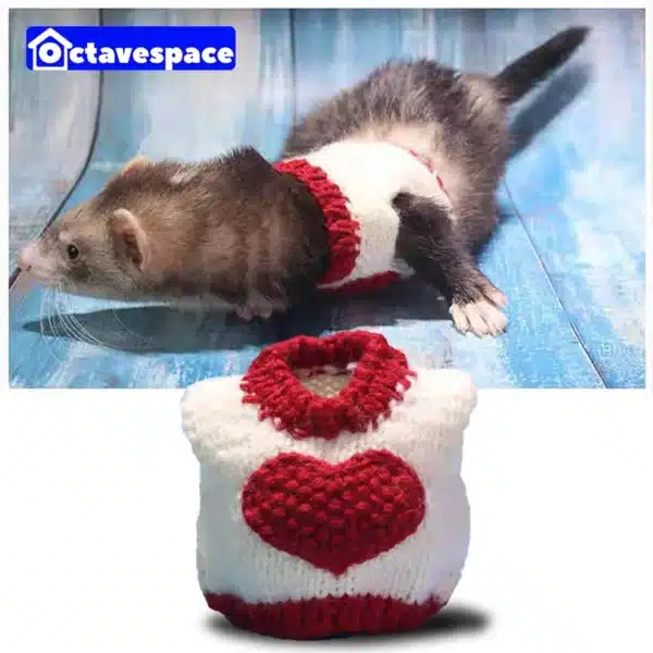 Ferret Autumn And Winter Clothes Squirrel Knitted Vest Angelo Ferret Dress Up Costume Guinea Pig Sweater Small Pet Warm Apparel 1