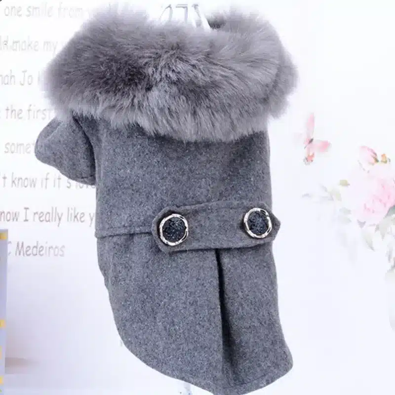 Winter Dog Clothes Pet Cat Fur Collar Jacket Coat Sweater Warm Padded Puppy Apparel for Small Medium Dogs Pets 1