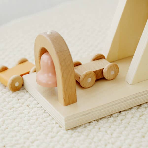 Baby Wooden Windmill Track Gliding Car Toy - Image 3