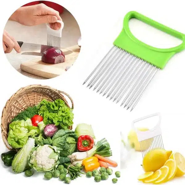 Stainless Steel Onion Holder Slicer Prongs Cutter Chopper Vegetable and Meat Cutter Holder Comb Kitchen Gadget Accessories 1