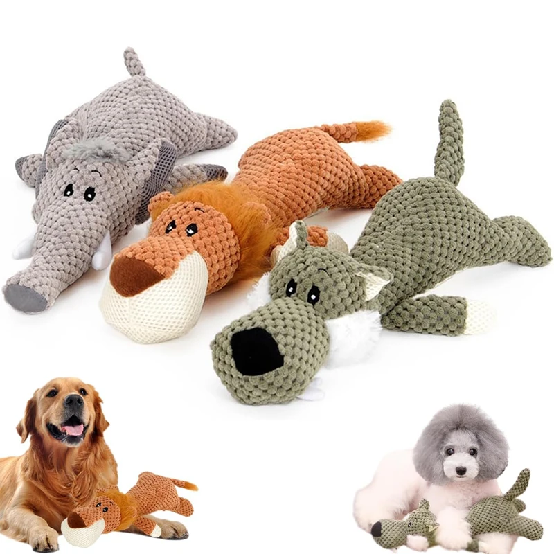 Pet Dog Toy For Large Dogs Cute Plush Squeak Stuffed Toys Fleece Durable Chewing Cute Soft Toy Pet Molar Toy Dog Accessories 1