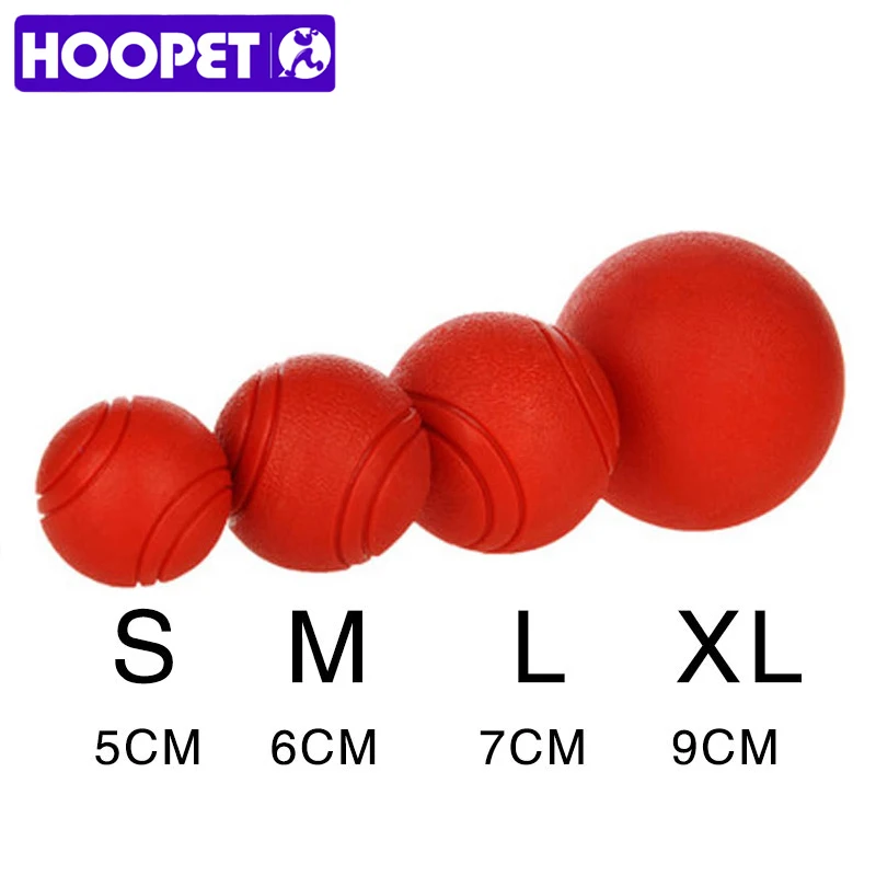 HOOPET Dog Toy Rubber Ball Bite-resistant Ball Toy for Dogs Puppy Teddy Pitbull Red Color Solid Ball S-XL Pet Supplies 1