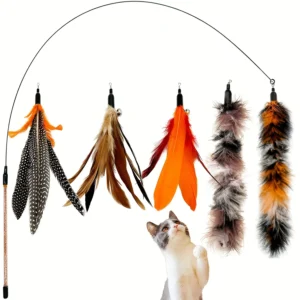 6 PCS Cat Toy Feather Replacement Cat Wand Refills Natural Bird Feathers Refill, Replacement Feathers Cat Toy for Indoor Cats 1