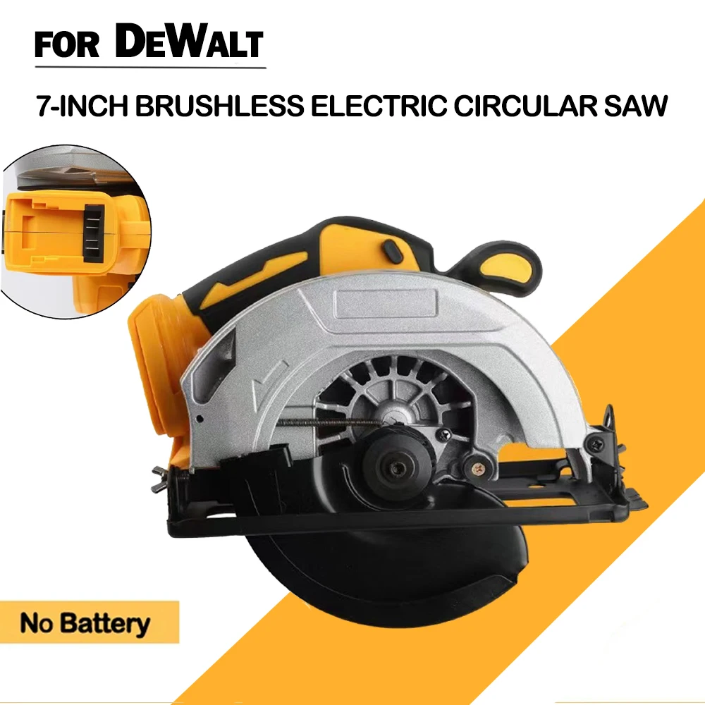 7 Inch Brushless Electric Circular Saw Cordless High Power Board Cutting Machine Woodworking Power Tools Fit Dewalt 18V Battery 1