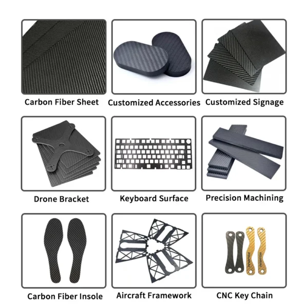 1Pcs Thickness 3mm 3K Twill Matte Carbon Fiber Board Size 75-400mm High Strength Pure Carbon Fiber Corrosion Resistant Material 6