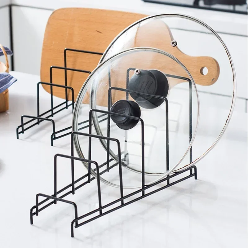 Iron Art Rack Shelf Multi Layer Space Saving Organizer Cutting Board Pot Lid Plates Stand Holder Storage For Kitchen Home Decor 1