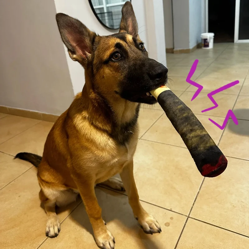 Dog Simulation Cigar Plush Sound Puppy Toys Green Stick Dogs Pet Chew Bite Toy With Squeake Stuffed Raw Dog Joint Toys Spot Good 1