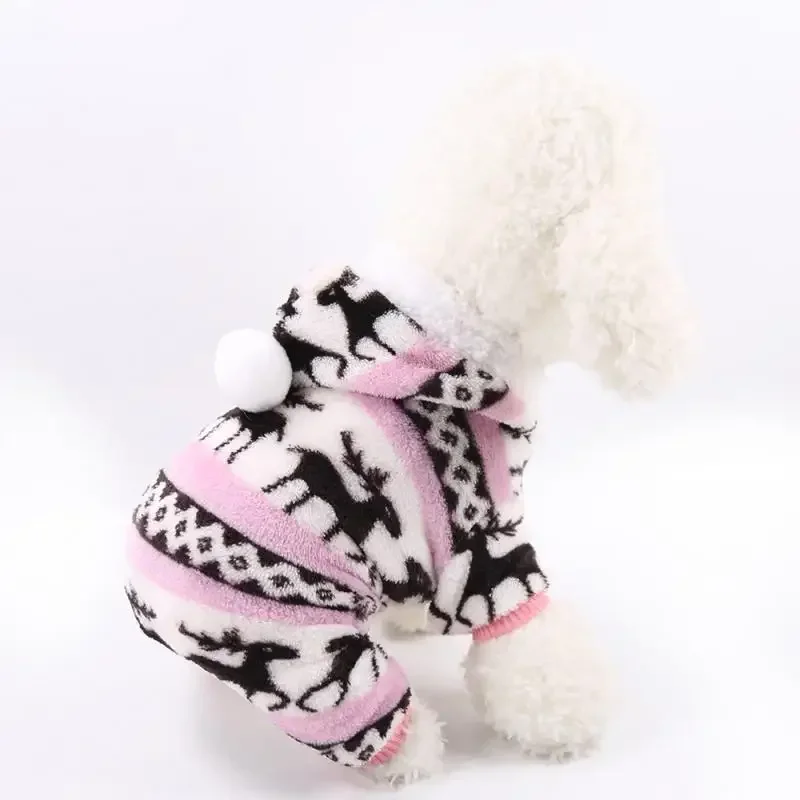 1PC Pet Dog Warm Clothes Puppy Jumpsuit Hoodie Coat Doggy Apparel Coral Fleece Warm Clothes Teddy XS-XXL Sweaters for Pets 1