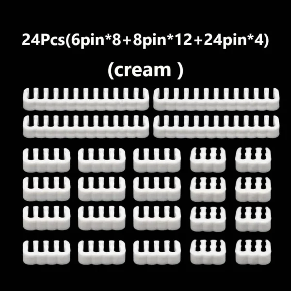 24pcs Cable Comb Organizer Acrylic for 3.0-3.6mm PC Power Cables Wiring 6/8/24 Pin Computer Cable Manager Clamp Clips 5
