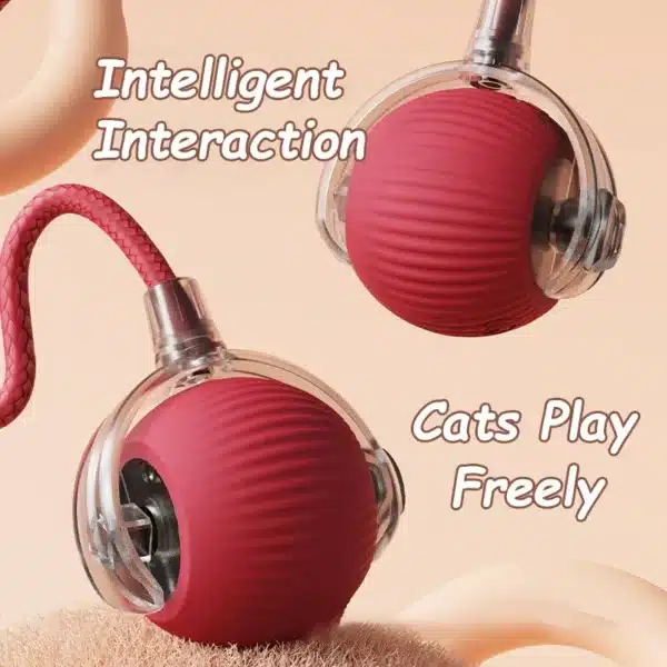 Electric Cat Ball Toys Automatic Rolling Ball Faux Tail Rechargeable Smart Pet Interactive Toy Dog Cat Training Imitate Mouse 2