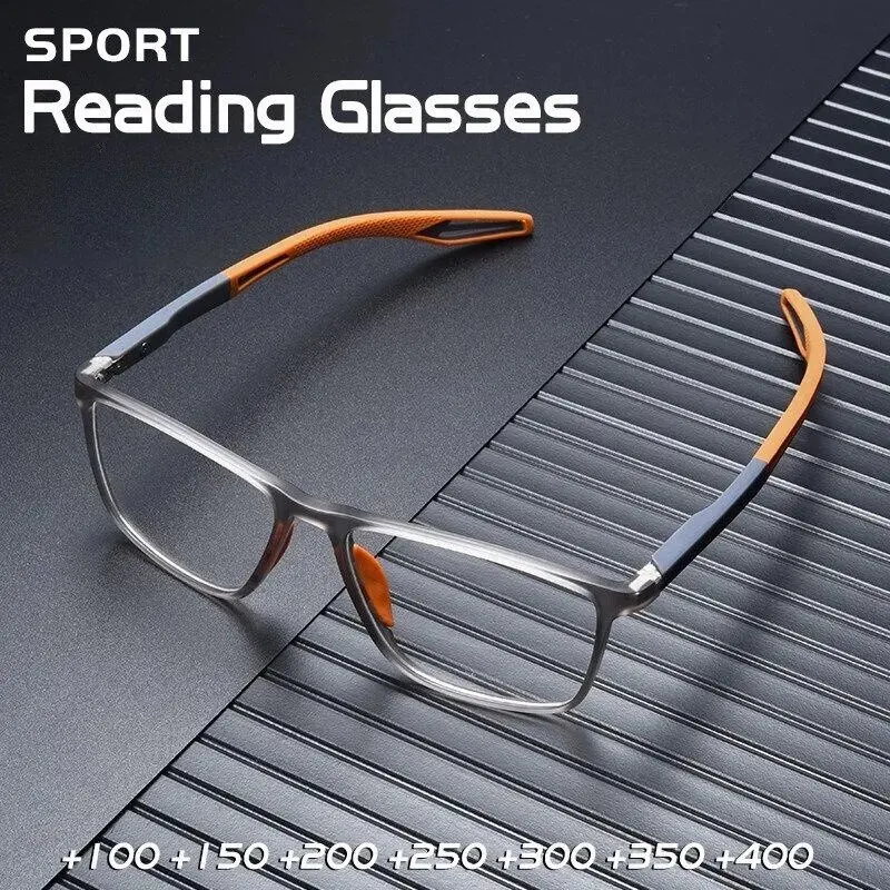 Fashion TR90 Reading Glasses for Men Spring Leg Sports Presbyopia Glasses Anti Blue Light Glasses +100 ~+400 1