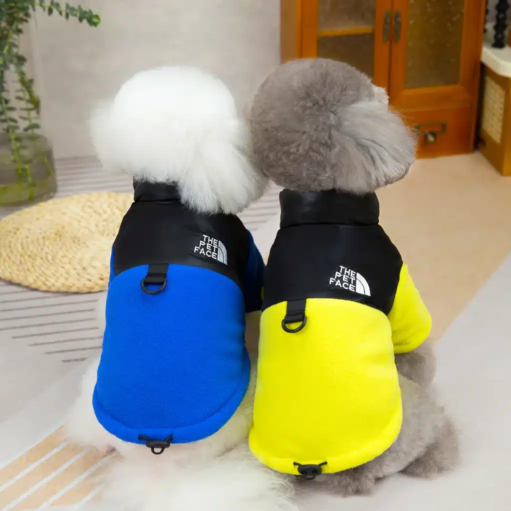 Fleece Thickened Dog Coat Autumn Winter Pet Clothes for Small Dogs with Leash Ring Sportswear Puppy Jacket Boy Girls Pet Apparel 1