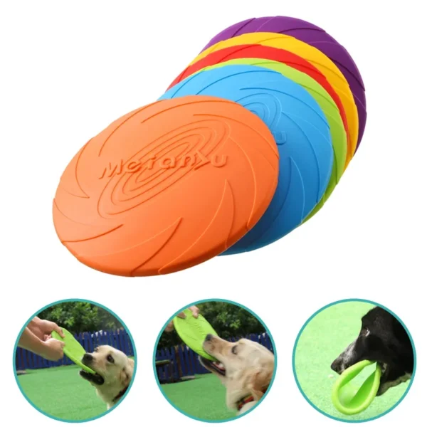 15/22cm Silicone Flying Disc Dog Toy Fashion Multicolor Resistant Chew Toys Puppy Outdoor Game Trainning Interactive Supplies 3