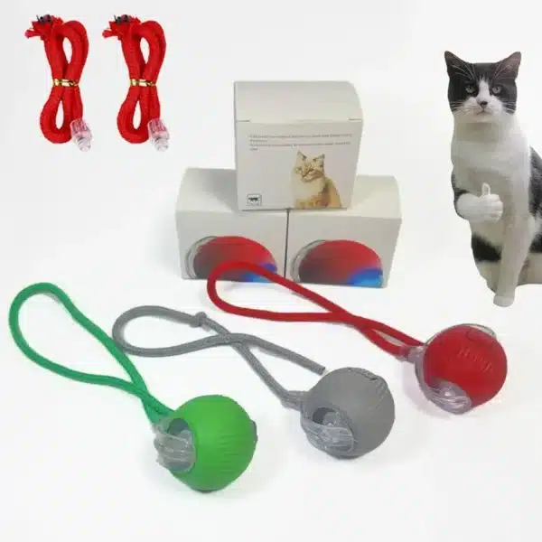 Automatic Rolling Ball Interactive Ball Cat Toys Pet Supplies Electric Dog Training Cat Teaser simulated Rat Rechargeable 4