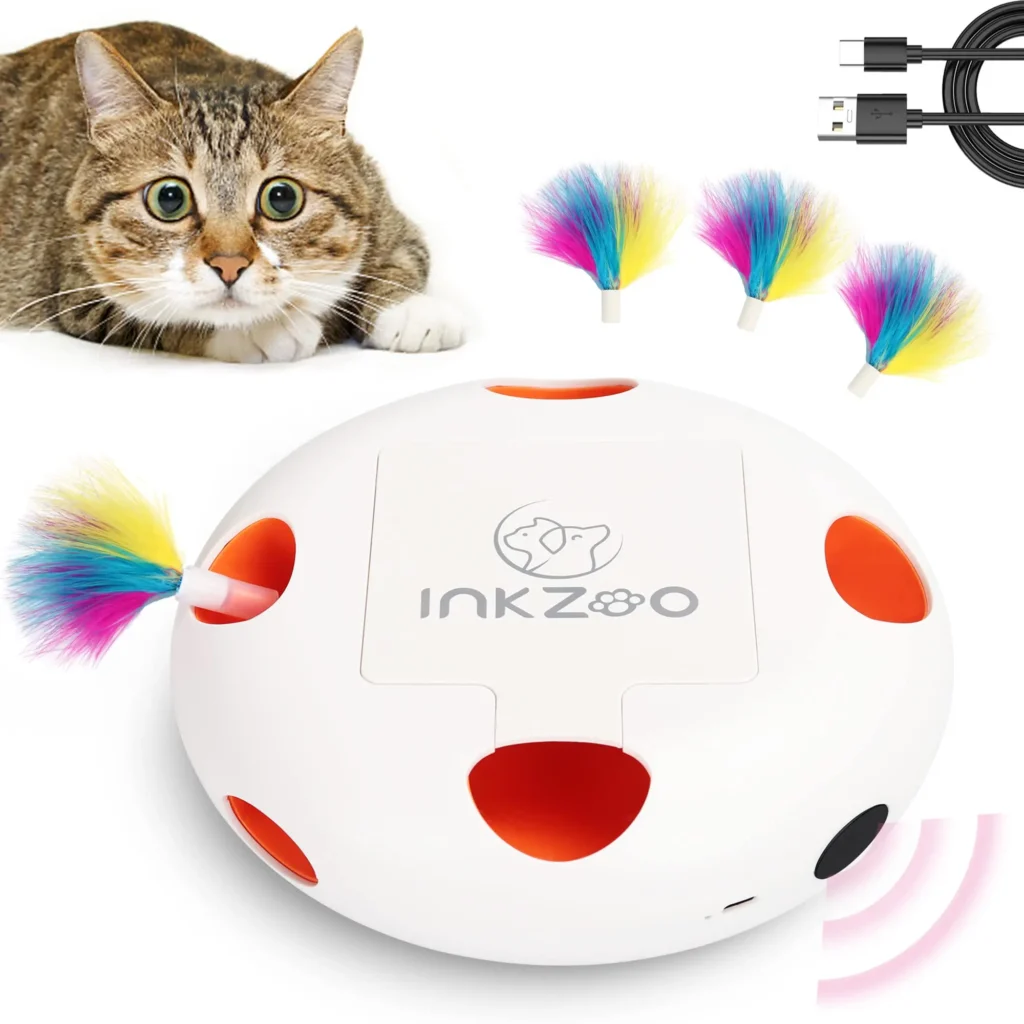 INKZOO Cat Toys, Interactive Cat Toys for Indoor Cats,  Smart Interactive Kitten Toy, Automatic 7 Holes Mice Whack-A-Mole 1