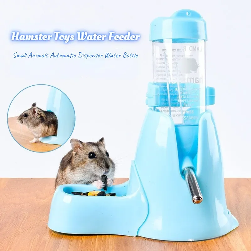 Hamster Toys Water Feeder Small Animals Automatic Dispenser Water Bottle Bowls Dish with Food Container for Guinea Pig Rat 1