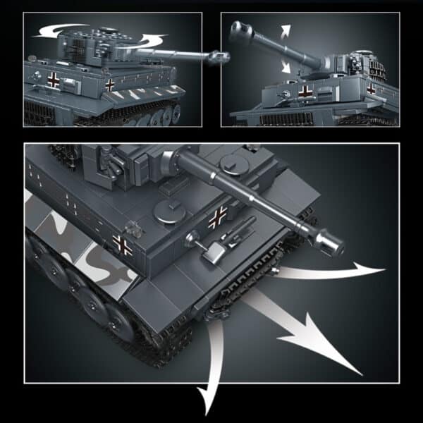 Tiger Tank Model Electric Remote Control Children's Puzzle DIY Assembled Building Block Toys - Image 4