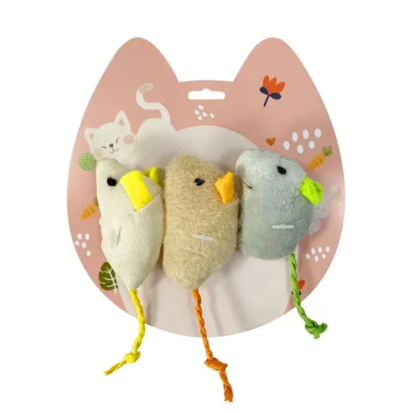 3pcs New Plush Simulation Mouse Cat Toy Bite Resistance Plush Mouse Cat Scratch Interactive Mouse Toy Palying Toy For Cat Kitten 2