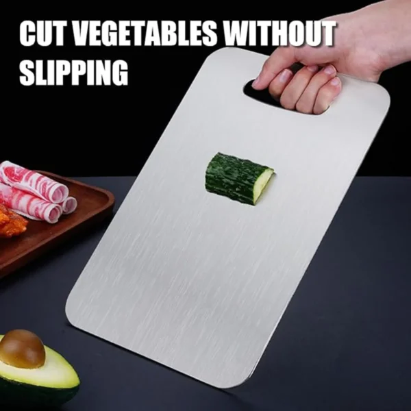 Titanium Chopping Board, 100% Pure Titanium Chopping Board, Double-Sided Titanium Chopping Board for Cutting Vegetables and Meat (12 * 8inch) 4