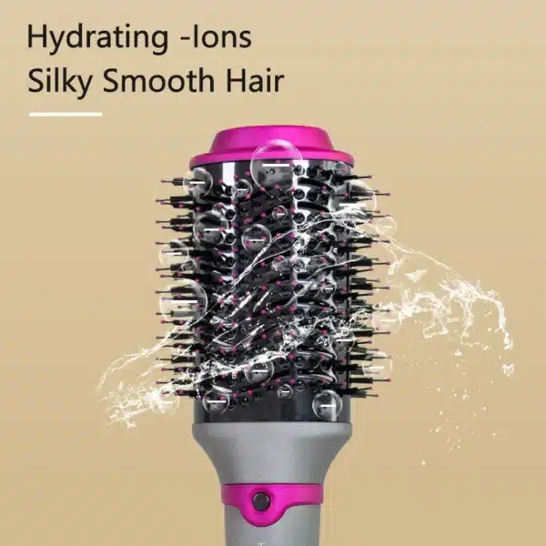 1200W Hair Dryer Hot Air Brush Styler Replaceable Head Straightener Curler Comb Roller One Step Electric Ion Blow Dryer Brush 6